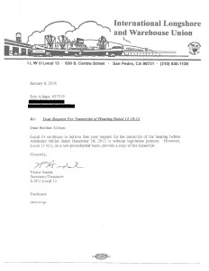 Eric - Hudak letter sent with 12-18-12 transcript