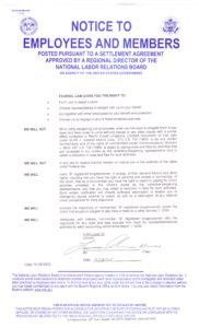 Local 23 NLRB posting signed by Larry Schwerin